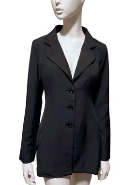 Akira Blazer L Black Fitted Hourglass Minimalist Neutral Goth Capsule Office